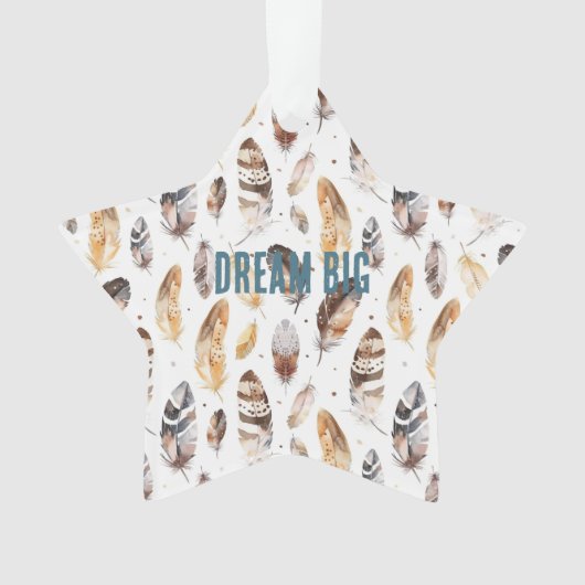 Cream Brown Native Tribal Feathers Weihnachten Ornament (Vorderseite)