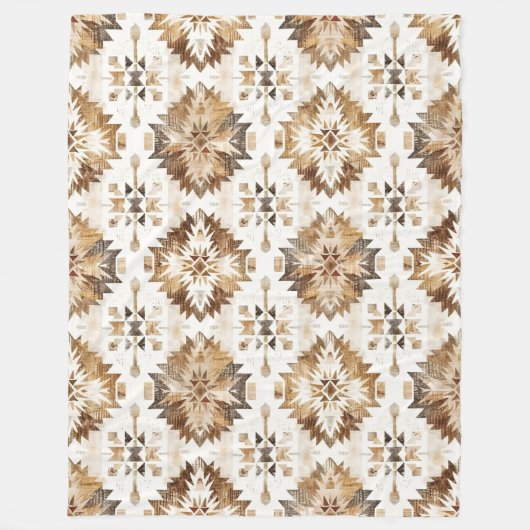 Cream Brown Native Tribal Fleecedecke (Vorderseite)