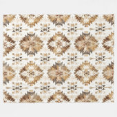 Cream Brown Native Tribal Fleecedecke (Vorderseite (Horizontal))