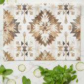 Cream Brown Native Tribal Geschirrtuch (Gefaltet)