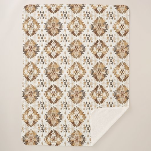 Cream Brown Native Tribal Sherpadecke (Vorderseite)