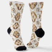 Cream Brown Native Tribal Socken (Gewinkelt)
