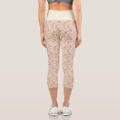 Cream-Brown Paisley Pattern Hochwaisted Capris (Rückseite)