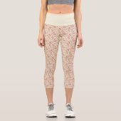 Cream-Brown Paisley Pattern Hochwaisted Capris (Vorderseite)