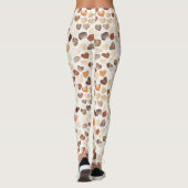 Cream Brown Peach Coffee Beans Hearts  Leggings (Rückseite)