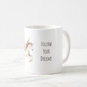 Cream Brown Pegasus Unicorn Kaffeetasse (VorderseiteRechts)