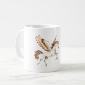Cream Brown Pegasus Unicorn Kaffeetasse (Vorderseite Links)