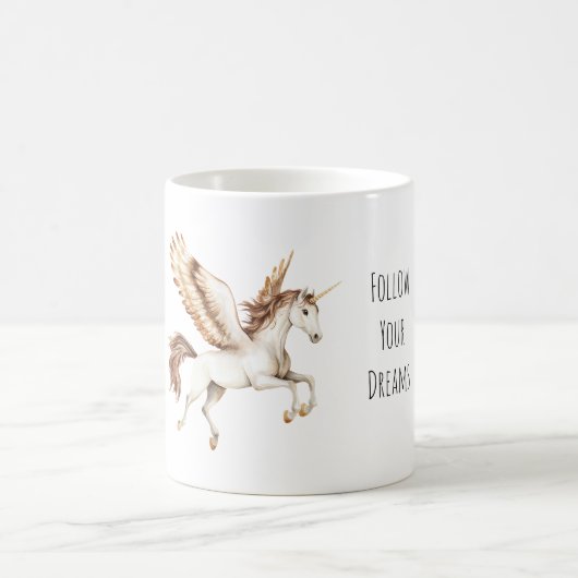 Cream Brown Pegasus Unicorn Kaffeetasse (Mittel)