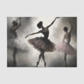 Cream Brown Pink Ballerinas Abstrakte Decoupage Seidenpapier (Vorderseite)