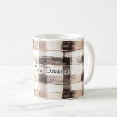 Cream Brown Plaid Stripes   Kaffeetasse (VorderseiteRechts)