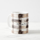Cream Brown Plaid Stripes   Kaffeetasse (Vorderseite Links)