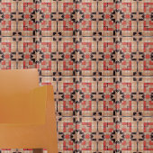 Cream Brown Red Cool Geometric Mosaic Pattern Fliese
