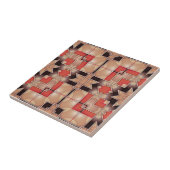Cream Brown Red Cool Geometric Mosaic Pattern Fliese (Seite)