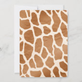 Cream Brown Safari Giraffe Animal Baby Dusche Einladung (Rückseite)