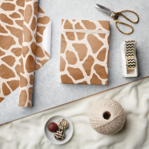 Cream Brown Safari Giraffe Tierwerbung Geschenkpapier