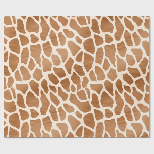 Cream Brown Safari Giraffe Tierwerbung Geschenkpapier (Flach)