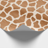 Cream Brown Safari Giraffe Tierwerbung Geschenkpapier (Ecke)