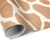 Cream Brown Safari Giraffe Tierwerbung Geschenkpapier (Rolleneckpunkt)
