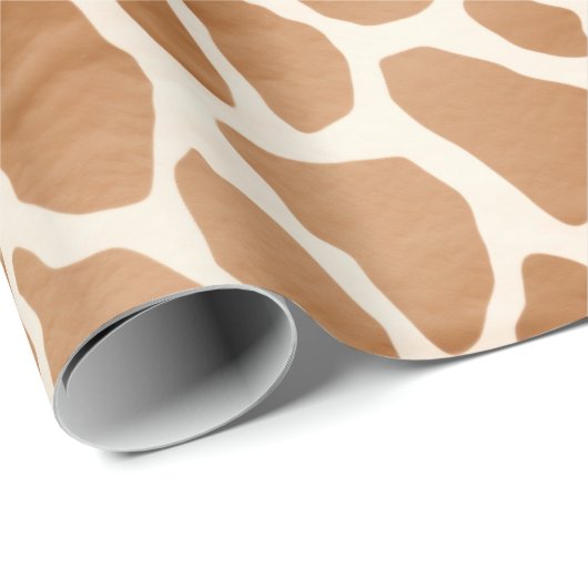 Cream Brown Safari Giraffe Tierwerbung Geschenkpapier (Rolleneckpunkt)