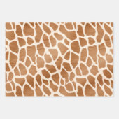 Cream Brown Safari Giraffe Tierwerbung Geschenkpapier Set (Vorderseite)