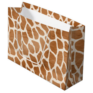 Cream Brown Safari Giraffe Tierwerbung Große Geschenktüte