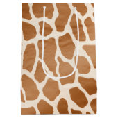 Cream Brown Safari Giraffe Tierwerbung Mittlere Geschenktüte (Rückseite)