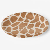 Cream Brown Safari Giraffe Tierwerbung Pappteller (Schrägansicht)