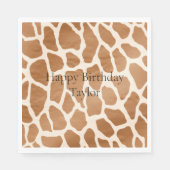 Cream Brown Safari Giraffe Tierwerbung Serviette (Vorderseite)