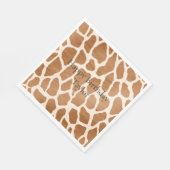 Cream Brown Safari Giraffe Tierwerbung Serviette (Ecke)