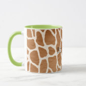 Cream Brown Safari Giraffe Tierwerbung Tasse (Links)