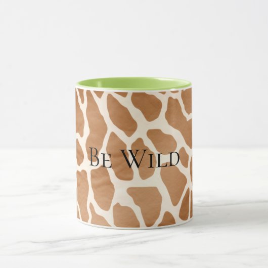 Cream Brown Safari Giraffe Tierwerbung Tasse (Zentrum)