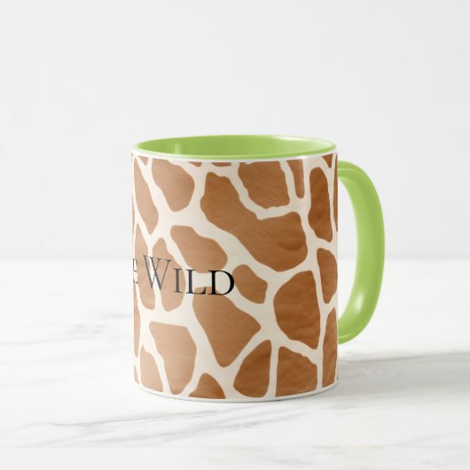 Cream Brown Safari Giraffe Tierwerbung Tasse (VorderseiteRechts)
