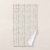 Cream Brown Stripes Badhandtuch Set (Handtuch)