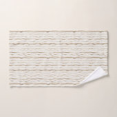 Cream Brown Stripes Badhandtuch Set (Handtuch)