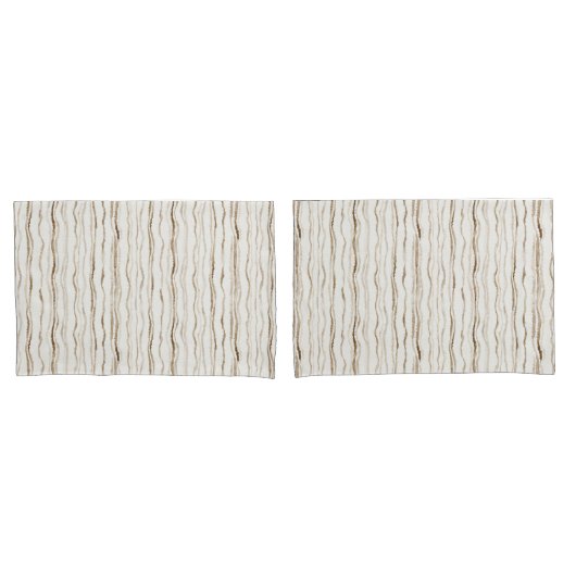 Cream Brown Stripes Kissenbezug (Vorderseite-Set)