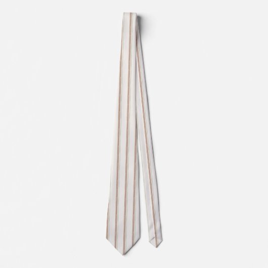 Cream Brown Stripes Krawatte (Vorderseite)