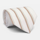 Cream Brown Stripes Krawatte (Gerollt)