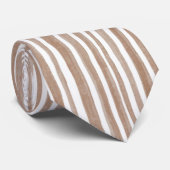 Cream Brown Stripes Krawatte (Gerollt)
