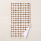 Cream Brown Stripes Tan Plaid Badhandtuch Set (Handtuch)