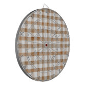 Cream Brown Stripes Tan Plaid Dartscheibe (Vorderseite Links)