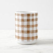 Cream Brown Stripes Tan Plaid Kaffeetasse (Mittel)