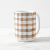 Cream Brown Stripes Tan Plaid Kaffeetasse (VorderseiteRechts)