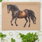 Cream Brown Südwest Horse Geschirrtuch (Gefaltet)