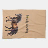 Cream Brown Südwest Horse Geschirrtuch (Horizontal)