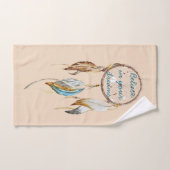 Cream Brown Türkquoise Dream Catcher Badhandtuch Set (Handtuch)