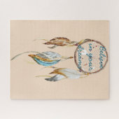 Cream Brown Türkquoise Dream Catcher Puzzle (Horizontal)