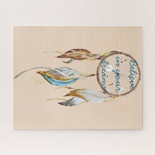 Cream Brown Türkquoise Dream Catcher Puzzle (Horizontal)
