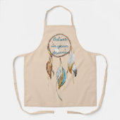 Cream Brown Türkquoise Dream Catcher Schürze (Vorderseite)