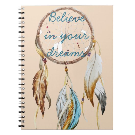 Cream Brown Türkquoise Traumhafen Wasserfarbe Notizblock (Vorderseite)