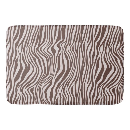 Cream Brown Zebra Print Badematte (Vorderseite)